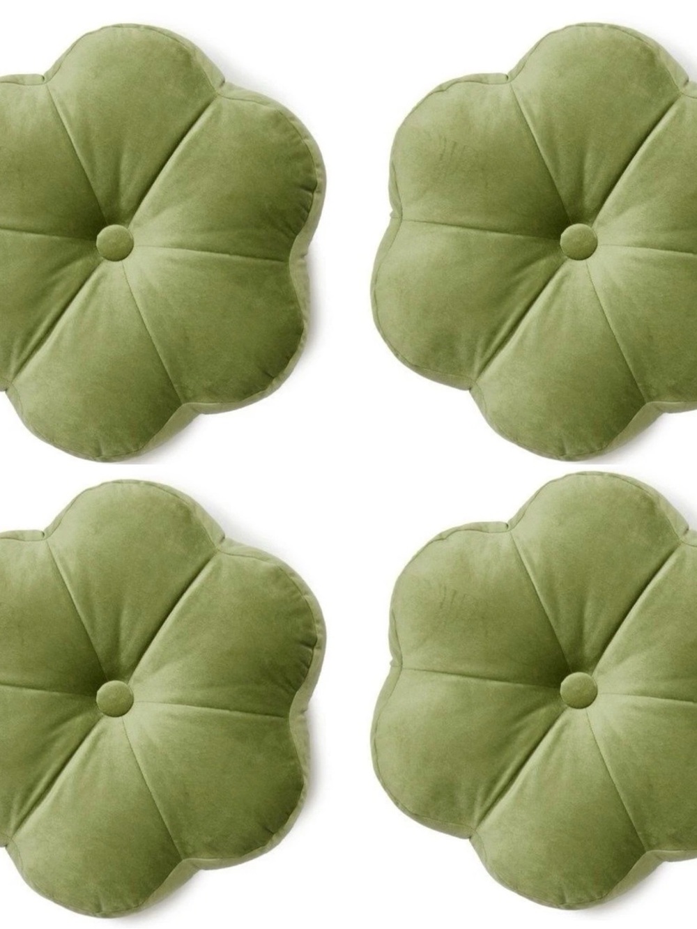 Dormify Masie Velvet Polyester Flower-Shaped Pillow set of 4